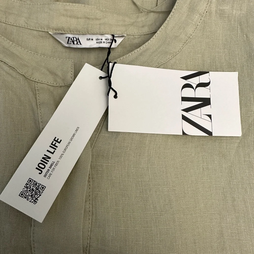 Zara Linen Henley Top NWT - Picture 5 of 6